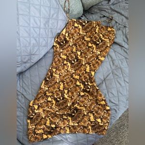 JOA yellow animal print dress. Size XS